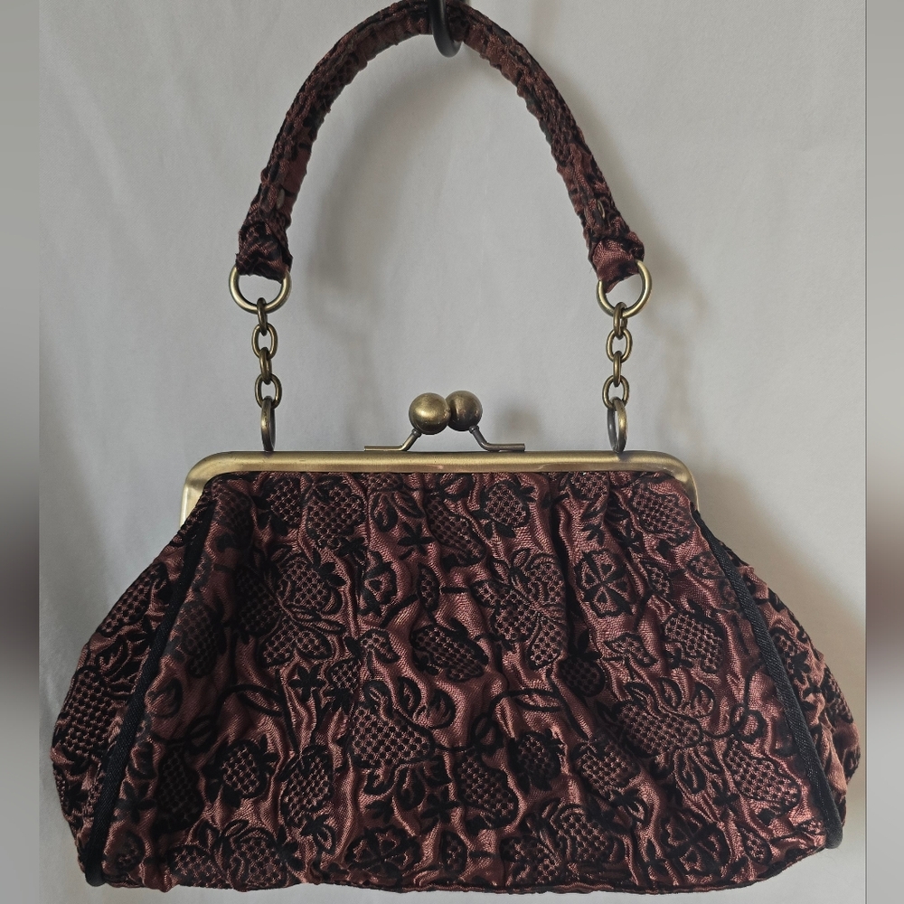 Unlisted A Kenneth Cole Production Floral Jacquard Frame-Top Handbag Kisslock